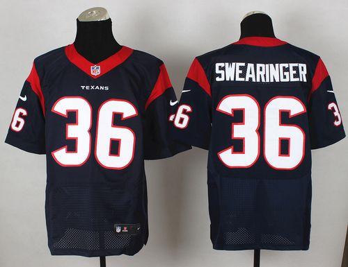  Texans #36 D.J. Swearinger Navy Blue Team Color Men's Stitched NFL Elite Jersey