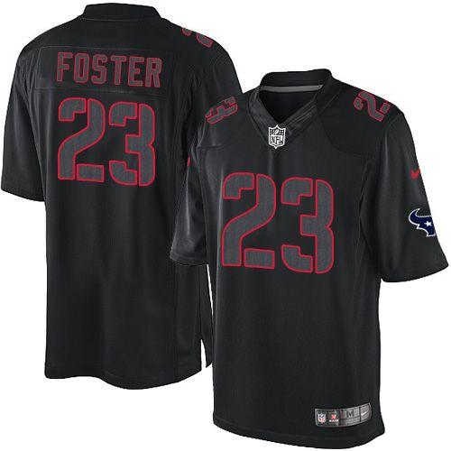  Texans #23 Arian Foster Black Men's Stitched NFL Impact Limited Jersey