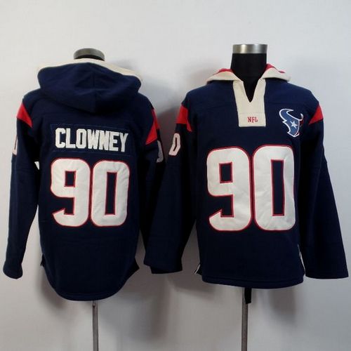 Houston Texans #90 Jadeveon Clowney Navy Blue Player Winning Method Pullover NFL Hoodie