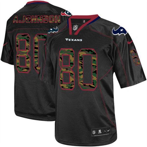  Texans #80 Andre Johnson Black Men's Stitched NFL Elite Camo Fashion Jersey