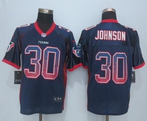  Texans #30 Kevin Johnson Navy Blue Team Color Men's Stitched NFL Elite Drift Fashion Jersey