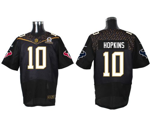  Texans #10 DeAndre Hopkins Black 2016 Pro Bowl Men's Stitched NFL Elite Jersey