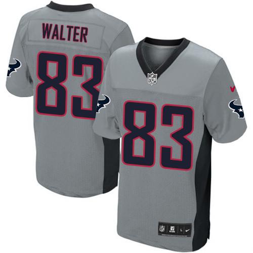  Texans #83 Kevin Walter Grey Shadow Men's Stitched NFL Elite Jersey