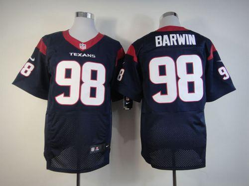  Texans #98 Connor Barwin Navy Blue Team Color Men's Stitched NFL Elite Jersey