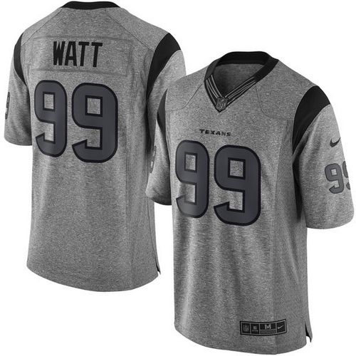  Texans #99 J.J. Watt Gray Men's Stitched NFL Limited Gridiron Gray Jersey