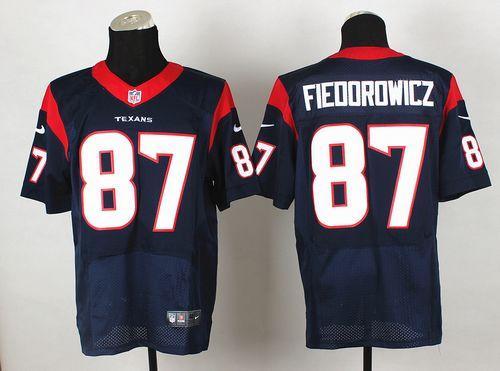  Texans #87 C.J. Fiedorowicz Navy Blue Team Color Men's Stitched NFL Elite Jersey