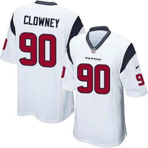  Texans #90 Jadeveon Clowney White Men's Stitched NFL Game Jersey