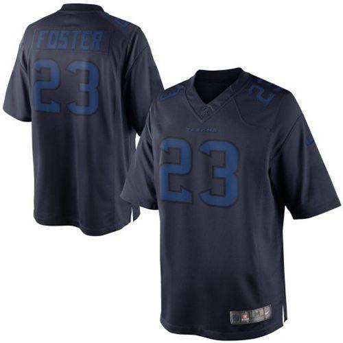  Texans #23 Arian Foster Navy Blue Men's Stitched NFL Drenched Limited Jersey