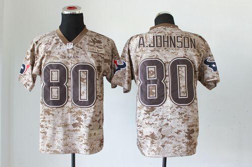  Texans #80 Andre Johnson Camo USMC Men's Stitched NFL New Elite Jersey
