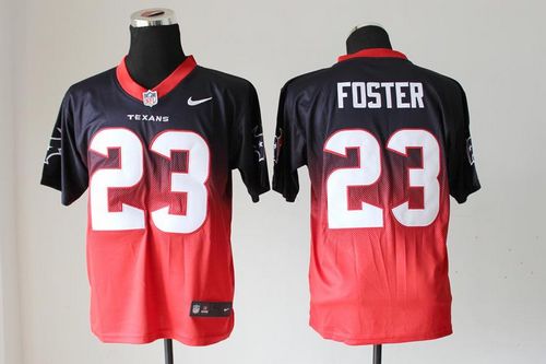 Texans #23 Arian Foster Navy Blue/Red Men's Stitched NFL Elite Fadeaway Fashion Jersey