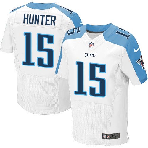  Titans #15 Justin Hunter White Men's Stitched NFL Elite Jersey