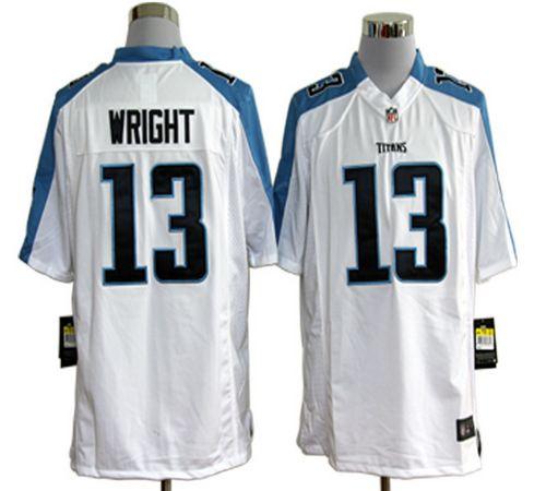  Titans #13 Kendall Wright White Men's Stitched NFL Game Jersey