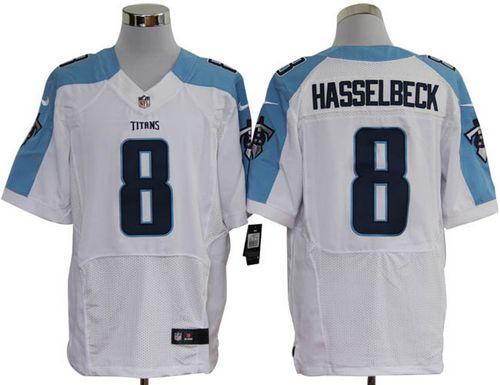  Titans #8 Matt Hasselbeck White Men's Stitched NFL Elite Jersey