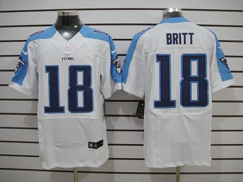  Titans #18 Kenny Britt White Men's Stitched NFL Elite Jersey