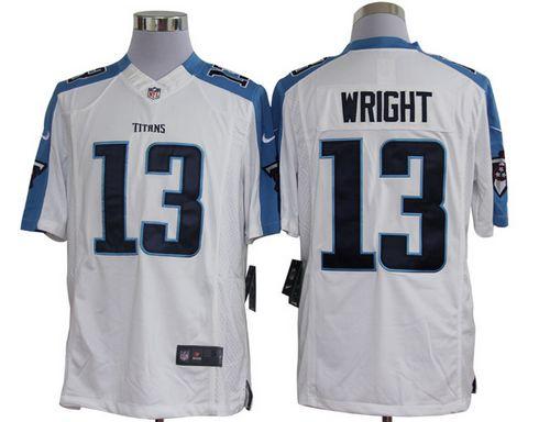  Titans #13 Kendall Wright White Men's Stitched NFL Limited Jersey