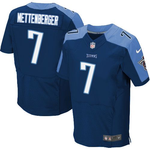  Titans #7 Zach Mettenberger Navy Blue Alternate Men's Stitched NFL Elite Jersey