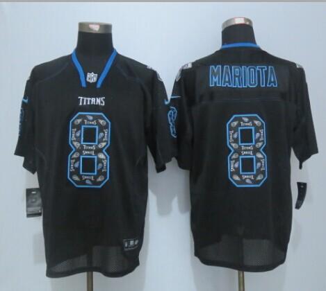  Titans #8 Marcus Mariota New Lights Out Black Men's Stitched NFL Elite Jersey