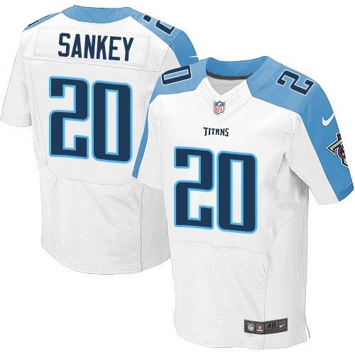  Titans #20 Bishop Sankey White Men's Stitched NFL Elite Jersey