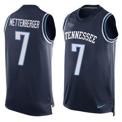  Titans #7 Zach Mettenberger Navy Blue Alternate Men's Stitched NFL Limited Tank Top Jersey