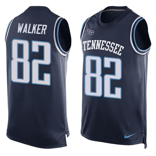  Titans #82 Delanie Walker Navy Blue Alternate Men's Stitched NFL Limited Tank Top Jersey