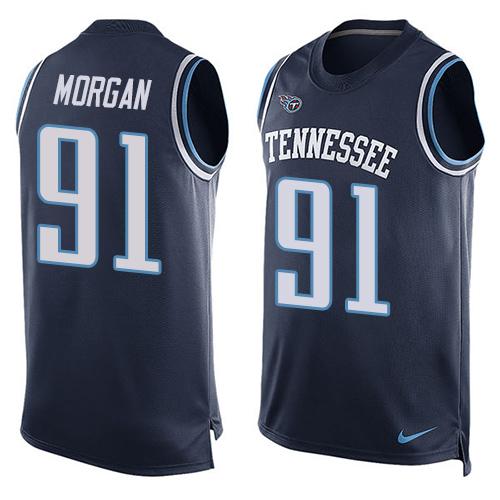  Titans #91 Derrick Morgan Navy Blue Alternate Men's Stitched NFL Limited Tank Top Jersey