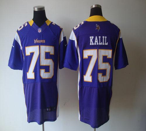  Vikings #75 Matt Kalil Purple Team Color Men's Stitched NFL Elite Jersey
