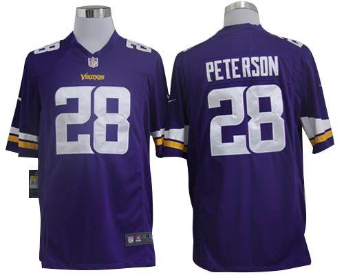  Vikings #28 Adrian Peterson Purple Team Color Men's Stitched NFL Game Jersey
