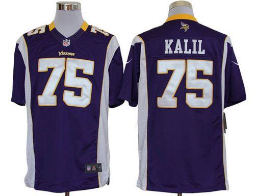  Vikings #75 Matt Kalil Purple Team Color Men's Stitched NFL Limited Jersey