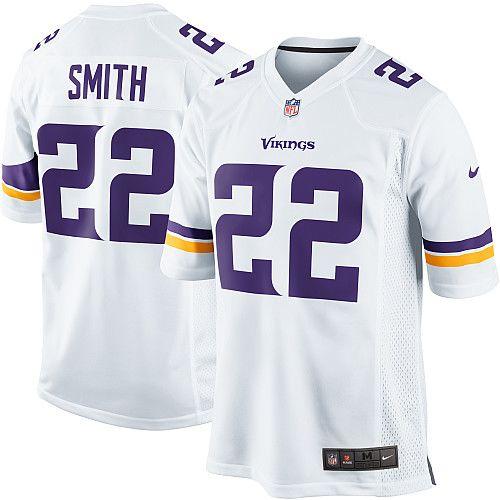 Vikings #22 Harrison Smith White Men's Stitched NFL Game Jersey