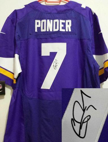  Vikings #7 Christian Ponder Purple Team Color Men's Stitched NFL Elite Autographed Jersey