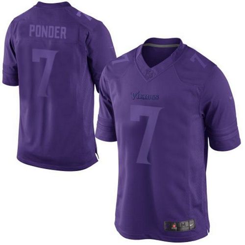  Vikings #7 Christian Ponder Purple Men's Stitched NFL Drenched Limited Jersey