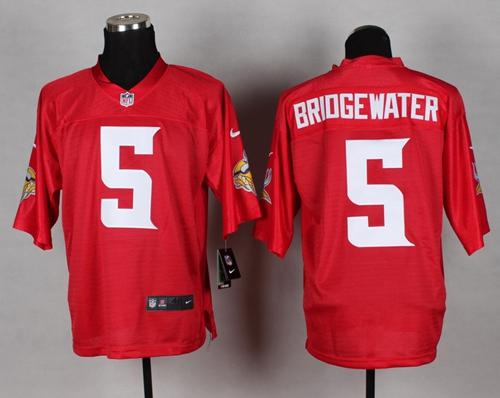  Vikings #5 Teddy Bridgewater Red Men's Stitched NFL Elite QB Practice Jersey