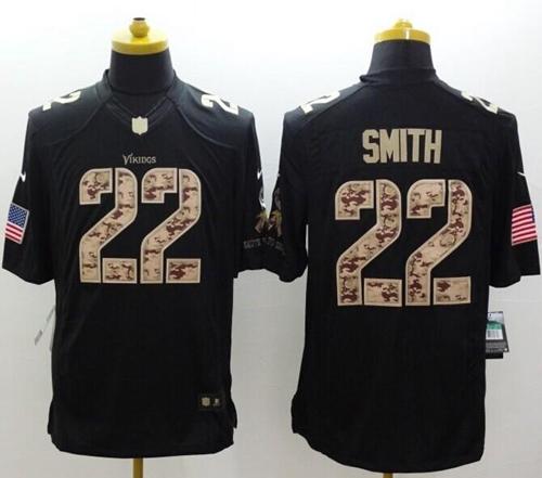  Vikings #22 Harrison Smith Black Men's Stitched NFL Limited Salute to Service Jersey