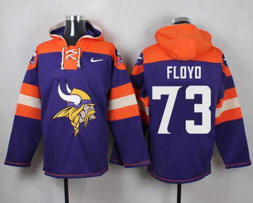  Vikings #73 Sharrif Floyd Purple Player Pullover NFL Hoodie