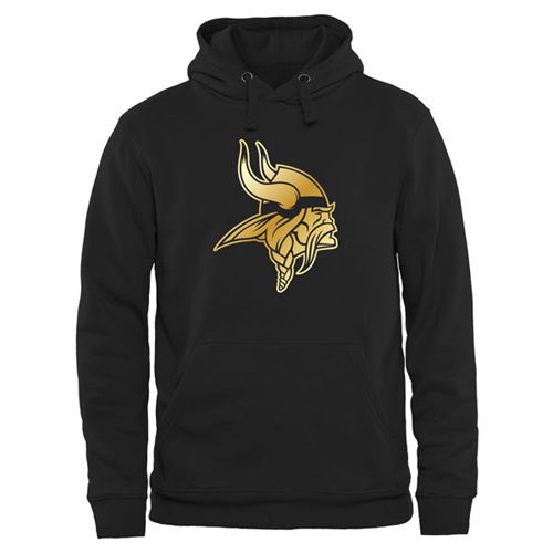 Men's Minnesota Vikings Pro Line Black Gold Collection Pullover Hoodie