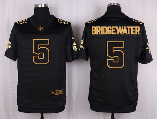  Vikings #5 Teddy Bridgewater Black Men's Stitched NFL Elite Pro Line Gold Collection Jersey