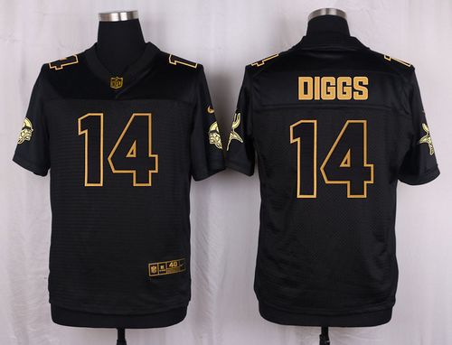  Vikings #14 Stefon Diggs Black Men's Stitched NFL Elite Pro Line Gold Collection Jersey