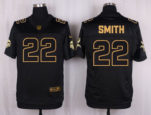  Vikings #22 Harrison Smith Black Men's Stitched NFL Elite Pro Line Gold Collection Jersey