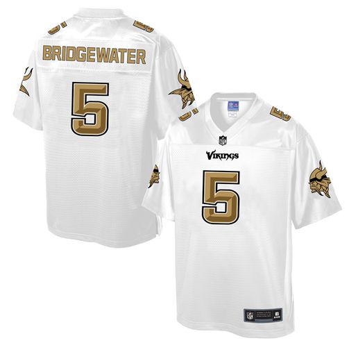  Vikings #5 Teddy Bridgewater White Men's NFL Pro Line Fashion Game Jersey