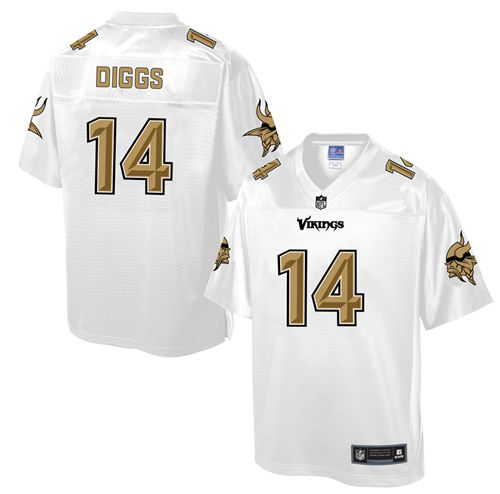  Vikings #14 Stefon Diggs White Men's NFL Pro Line Fashion Game Jersey