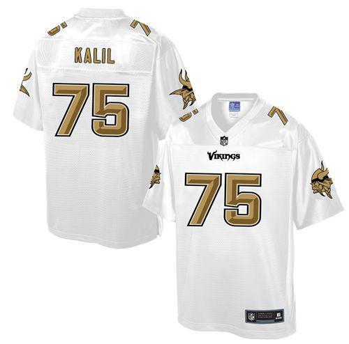  Vikings #75 Matt Kalil White Men's NFL Pro Line Fashion Game Jersey