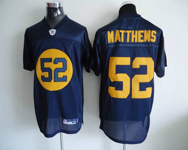 Packers #52 Clay Matthews Blue Stitched NFL Jersey