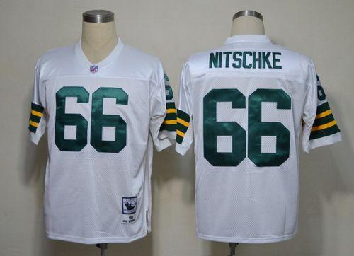 Mitchell & Ness Packers #66 Ray Nitschke White Stitched Throwback NFL Jersey