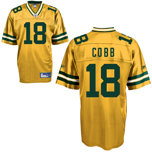 Packers #18 Randall Cobb Yellow Stitched NFL Jersey