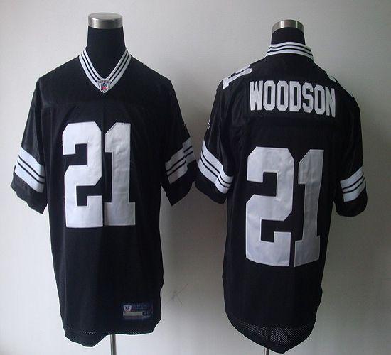 Packers #21 Charles Woodson Black Shadow Stitched NFL Jersey