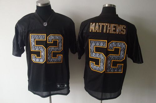 Sideline Black United Packers #52 Clay Matthews Black Stitched NFL Jersey