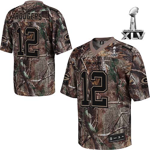 Packers #12 Aaron Rodgers Camouflage Realtree Bowl Super Bowl XLV Stitched NFL Jersey