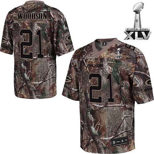 Packers #21 Charles Woodson Camouflage Realtree Bowl Super Bowl XLV Stitched NFL Jersey