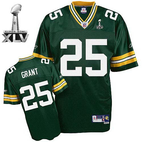 Packers #25 Ryan Grant Green Super Bowl XLV Stitched NFL Jersey