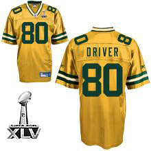 Packers #80 Donald Driver Yellow Super Bowl XLV Stitched NFL Jersey
